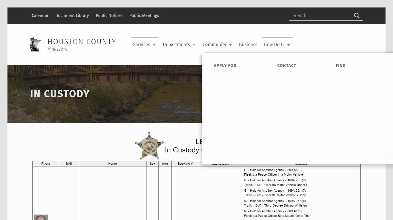 In Custody – Houston County